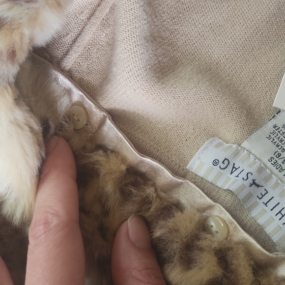 WHITE STAG Small Faux Fur Trim Sweater Women's Button Front Fall Sweater - Picture 11 of 11